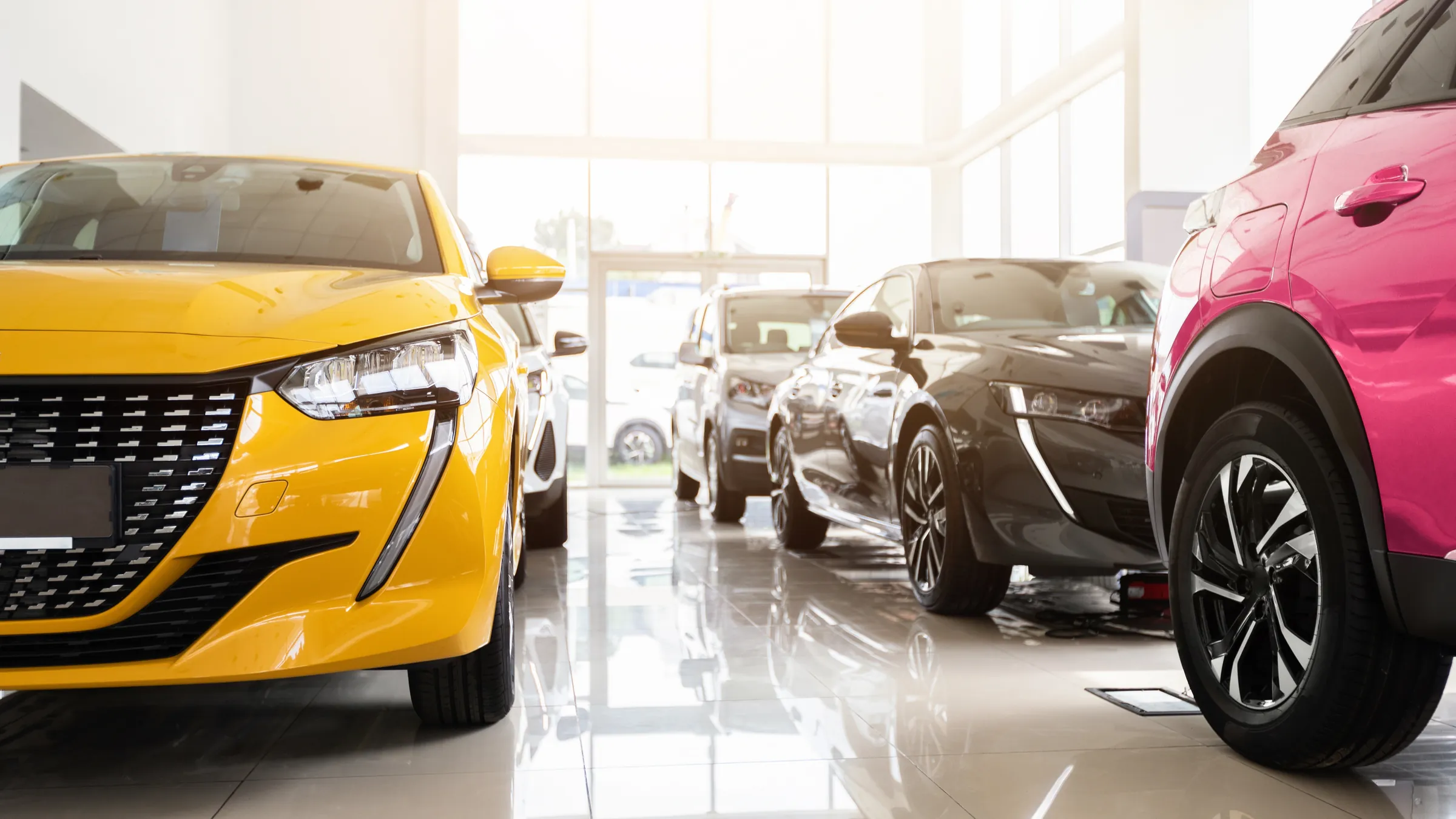 Resin floor coating in a automotive facility