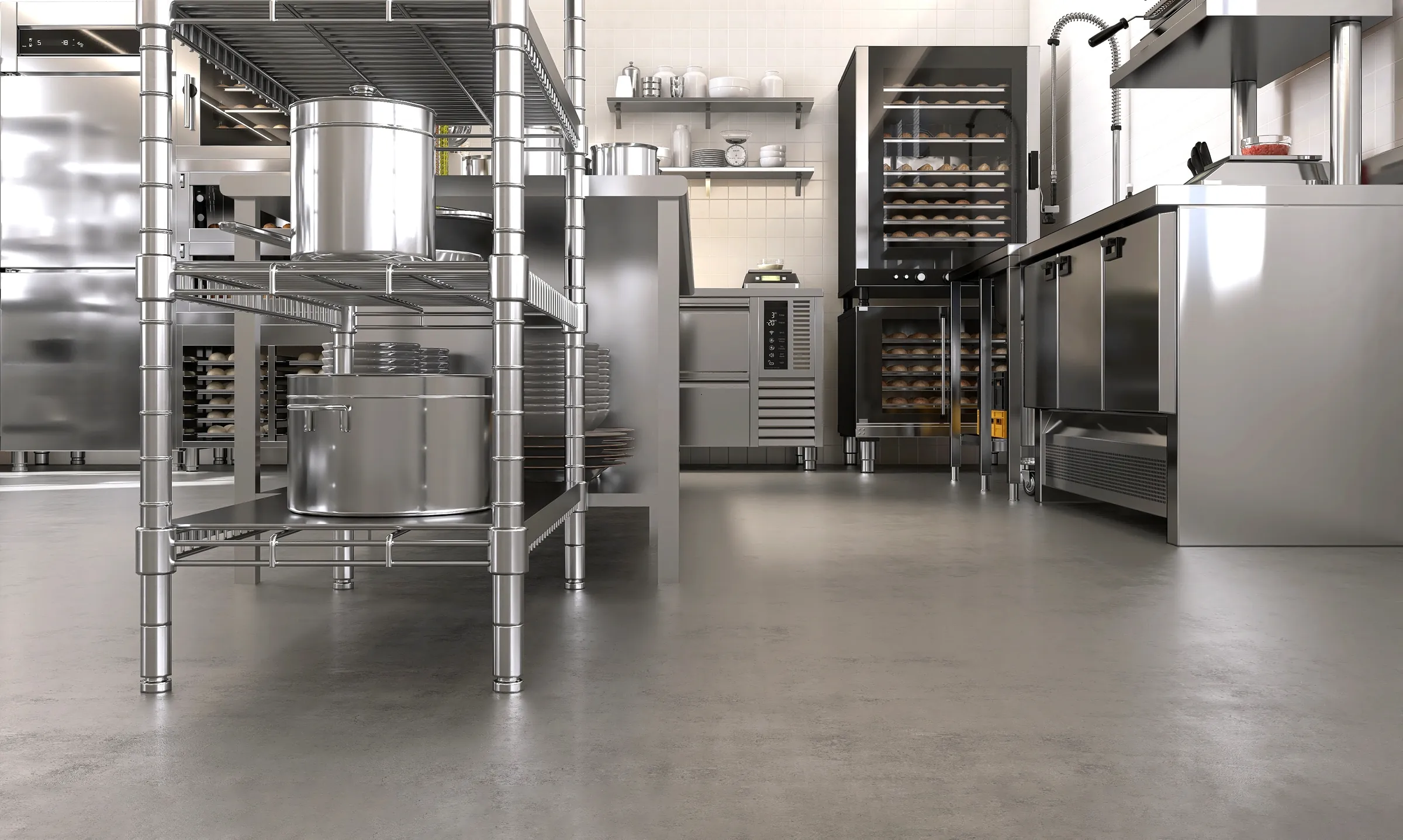 Resin floor coating in a food & beverage facility