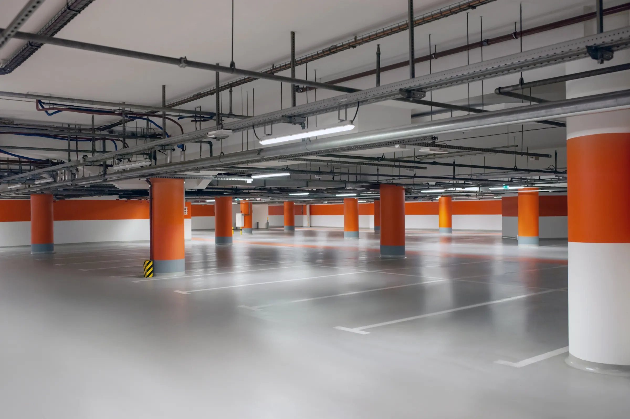 Car park & deck coatings resin floor system on an industrial floor